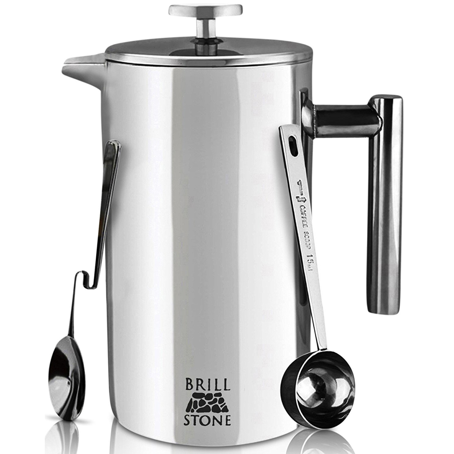 Zell French Press Coffee Maker With Stainless Steel Frame And